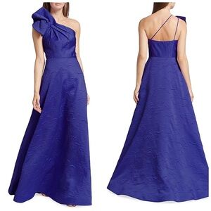 ML Monique Lhuillier Amira Jacquard One-Shoulder Gown Size 4